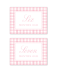 Cavalier Garden Gingham Pink Milestone Cards
