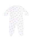 Pink Heart Zipper Footie
