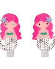 Mermaid - Neon Pink Hair Clips