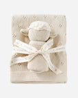Set Pique Blanket Lamb Lovey Gift Cream Organic Cotton