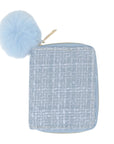 Tweed Solid Wallet: Blue