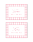 Cavalier Garden Gingham Pink Milestone Cards