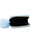 Tweed Solid Wallet: Blue