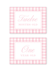 Cavalier Garden Gingham Pink Milestone Cards
