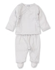 Grey Stripe Cross Tee/ Pant Set