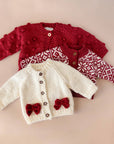Popcorn Cardigan Red Baby Kids Sweater Holiday Valentine's