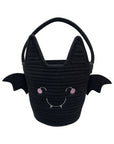 Halloween Bat Trick or Treat Basket Rope Gift Basket