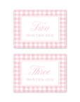 Cavalier Garden Gingham Pink Milestone Cards
