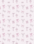 Pink Bows Zipper Footie w/Ruffles