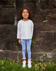 Organic Cotton Girls Blue Flower T-Shirt