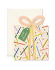 Birthday Gift Star Candles die-cut folded Greeting Card