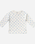 Organic Cotton Girls Blue Flower T-Shirt