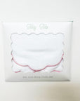 Pink Scallop Edge Burp and Bib Set