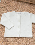 Ivory Pointelle Cotton Cardigan
