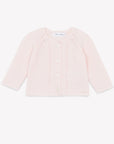 Pink Pointelle Cotton Cardigan