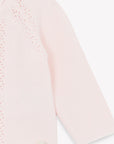 Pink Pointelle Cotton Cardigan