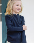Navy Piped Mock Turtleneck