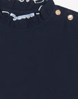 Navy Piped Mock Turtleneck