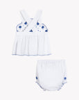 Tartine et Chocolat Blue Embroidered Bloomer Set