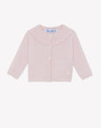 Tartine et Chocolat Pink Scallop Cashmere Cardigan