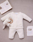 Wool Cashmere Ivory Ribbed Baby Set