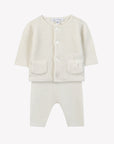 Wool Cashmere Ivory Ribbed Baby Set