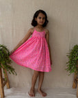 Neon Pink Ditsy Floral Mazzy Dress