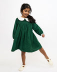 Delphina Dress- Green Corduroy