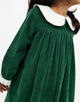 Delphina Dress- Green Corduroy