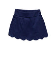 Navy Scallop Skort