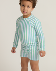 Tamarin Stripe Baby Rashguard Shorts One Piece