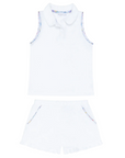 White Terry Cloth Tennis Tank & Short Set