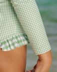 Gustavia Gingham Zip Front Rashguard One Piece