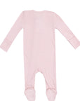 Solid Rose Ribbed 2 Way Zipper Footie