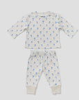 Organic Cotton Baby Blue Flower Baby Set