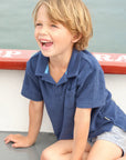 Navy French Terry Polo