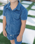 Navy French Terry Polo