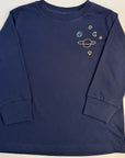 Space Embroidered Navy Long Sleeve Shirt