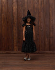Black Clara Dress w/ Silver Stars