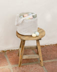 Noralee Sage Stripe Easter Basket