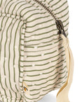 Organic Cotton Sage Striped Toiletry Bag- Small