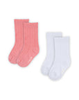 2 Pack Frill Socks (hot Pink/ white)