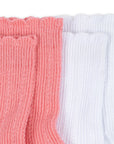 2 Pack Frill Socks (hot Pink/ white)