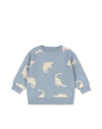 Organic Cotton Lapis Dino Sweater