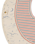 2 Pack Cotton Bibs- Cielo/ Stripe