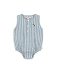 Organic Cotton Trio Blue Stripe Elliot Romper