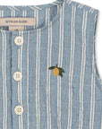 Organic Cotton Trio Blue Stripe Elliot Romper