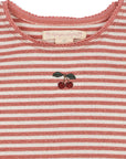 Rose Cream Stripe Roli Shimmer Dress