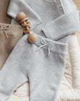 Organic Cotton Heather Blue Knit Set
