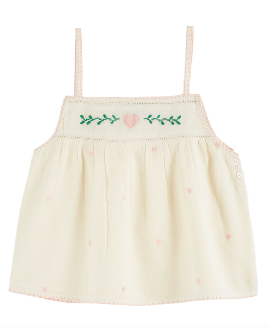 liten リテンHeart embroidered blouse アイボリー